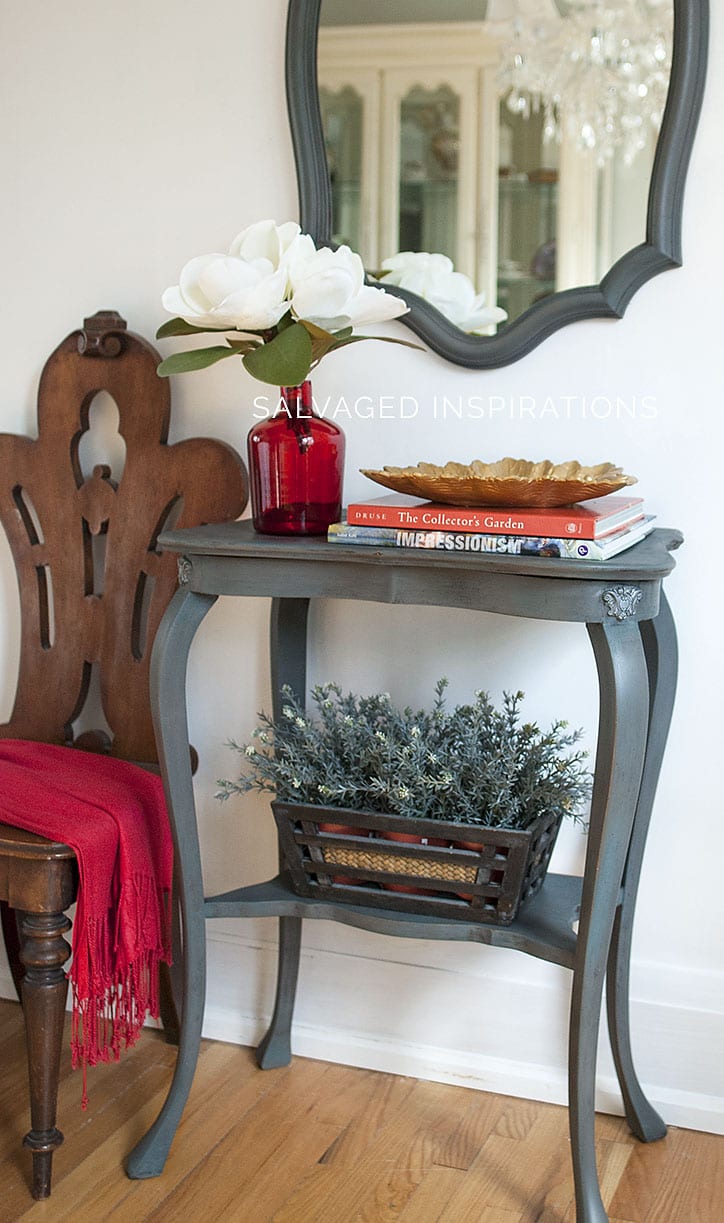 Painted Entry Table and Mirror w IOD Molds