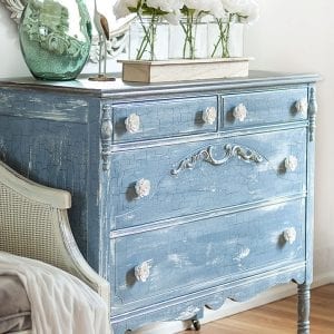 Side View Of Modern Farmhouse Crackle Dresser