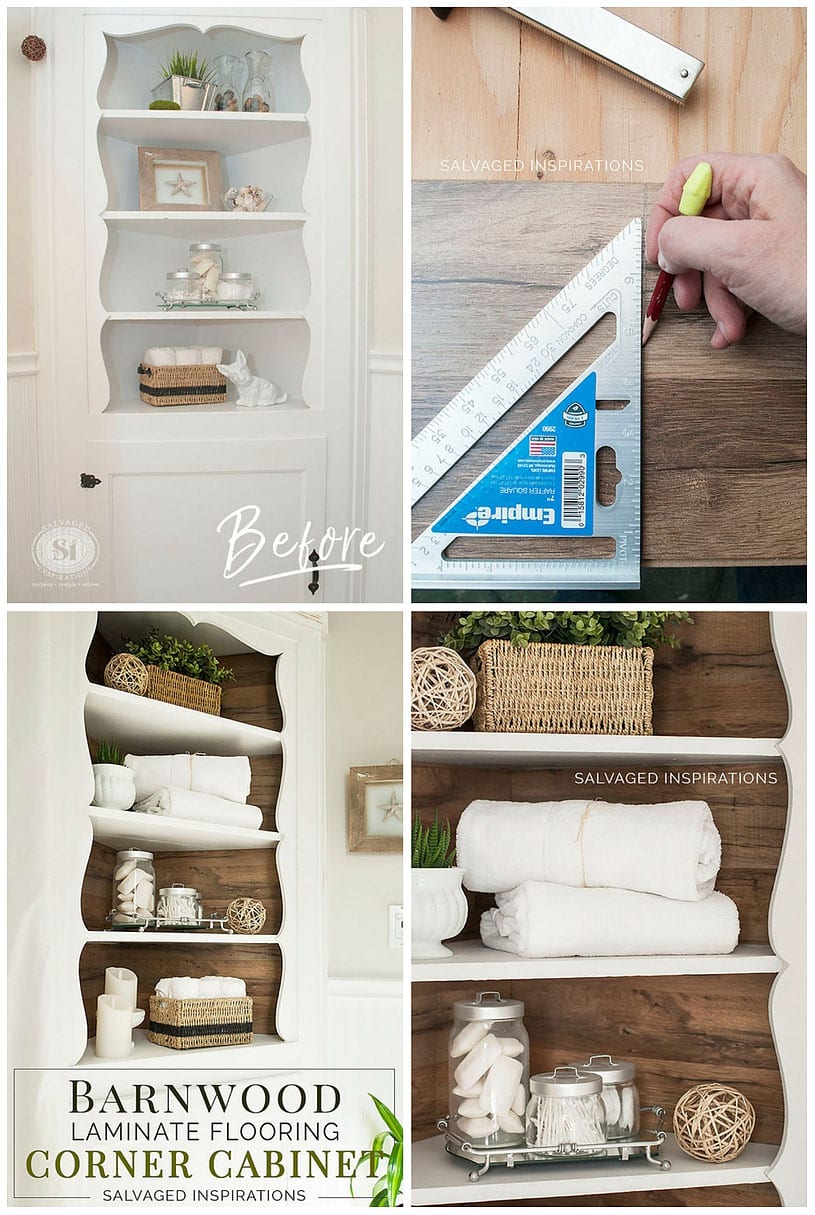 Barnwood Laminate Flooring Tall Corner Cabinet Tutorial