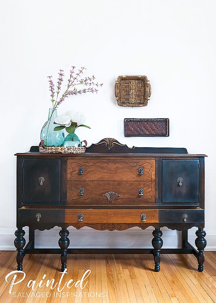 Caviar Blck Dixie Belle Painted and Stained Buffet