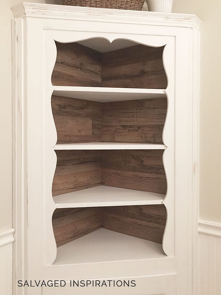 Installing Barnwood Laminate Flooring on Back of Corner Cabinet