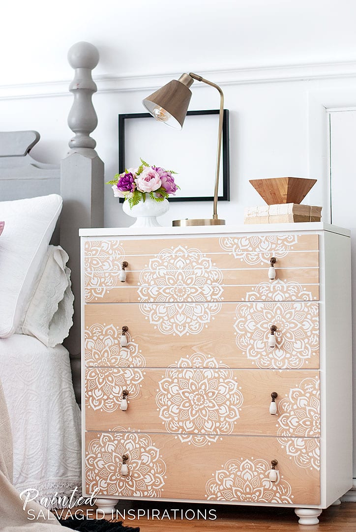 Mandala Stencils - Bedroom Side Table Makeover