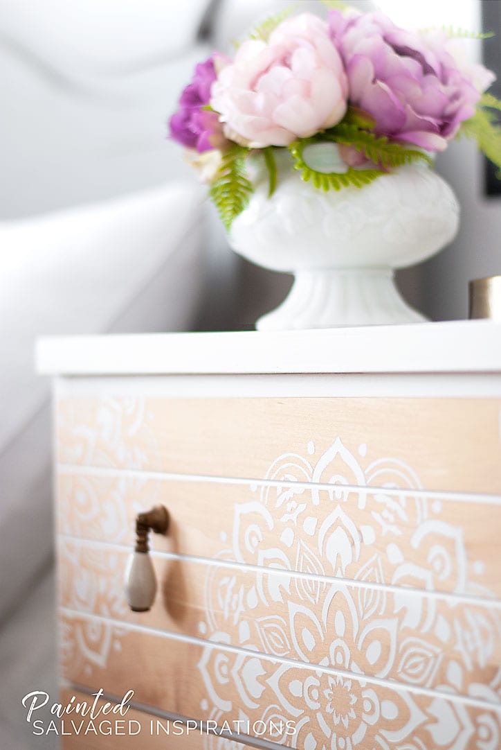 Mandela Stencilled Dresser w Flowers