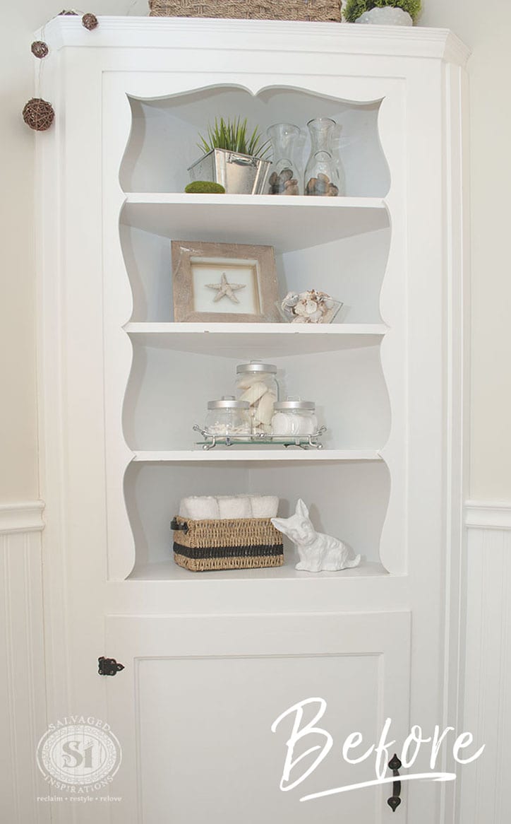 Salvaged Bathroom Corner Cabinet