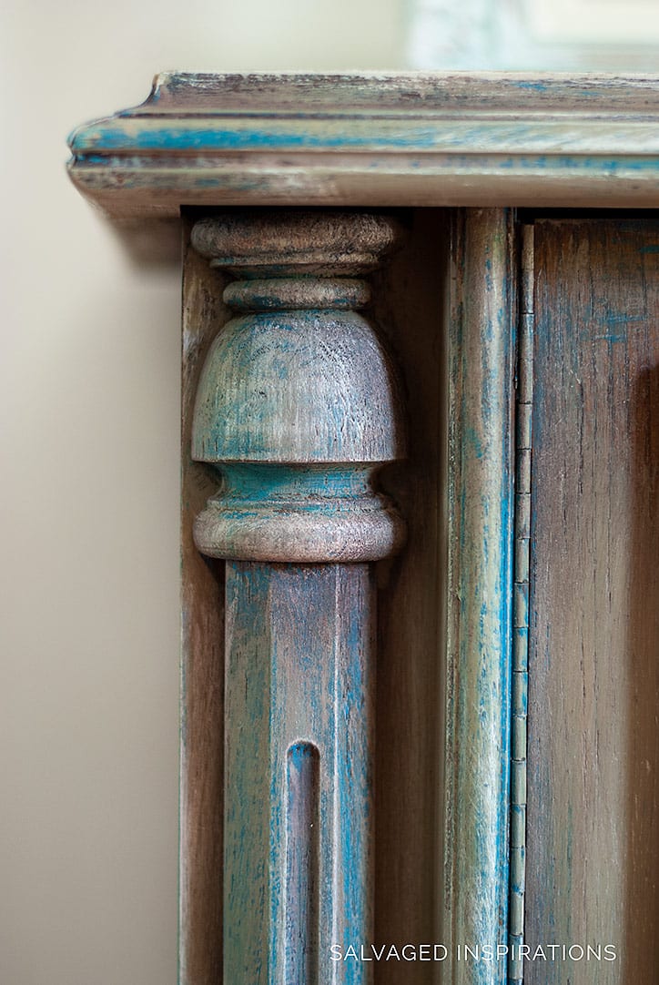 Close Up of Painted and Tinted Waxed Buffet