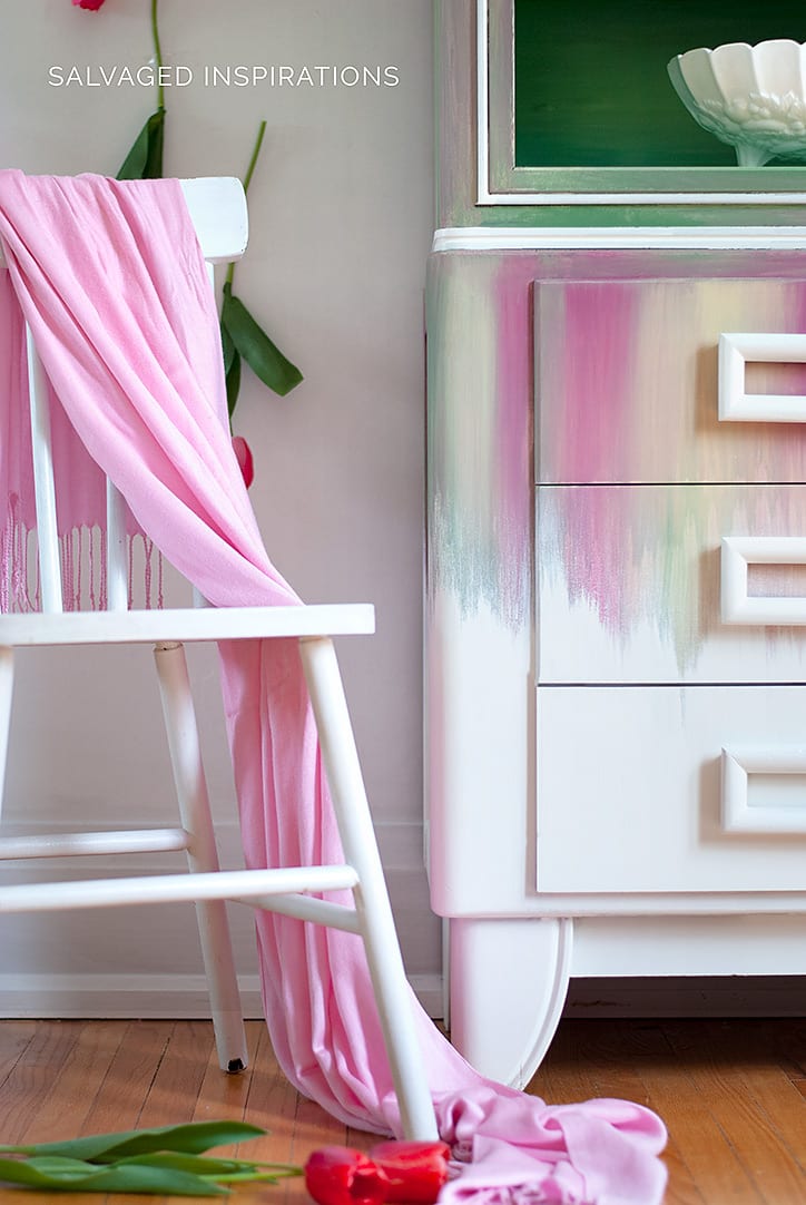 Dry Brushed Painted Hutch w DB Paints