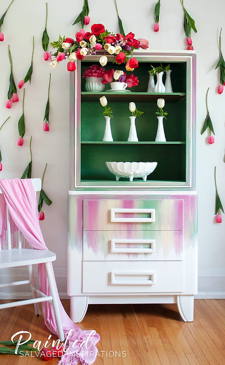 Furniture Painting Techniques - Painted Rainbow Hutch