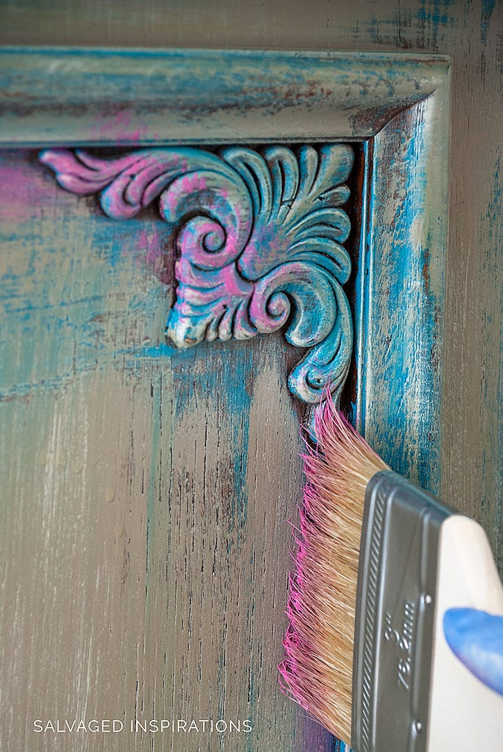 Furniture Painting w DIY Pink Wax - Buffet Makeover