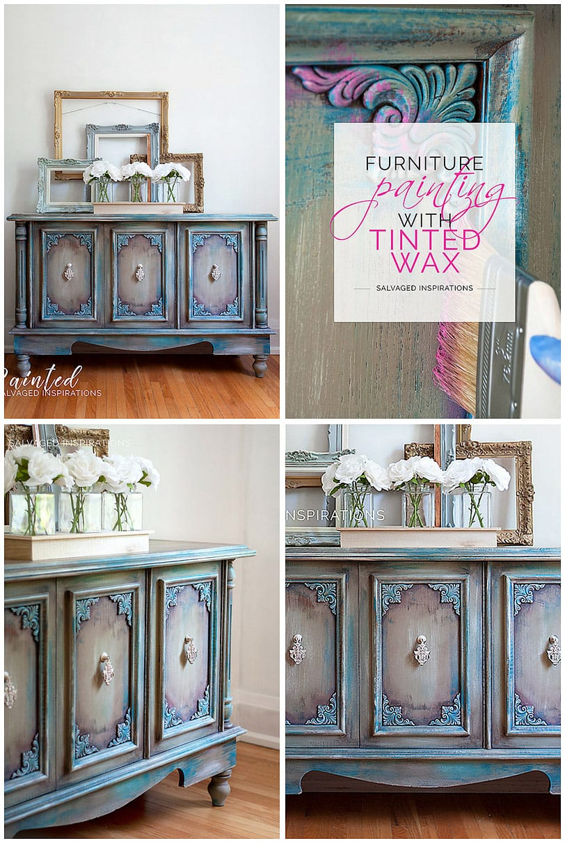 Furniture Painting w Pink Tinted Wax - Collage