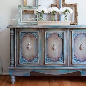 Furniture Painting with Wax - Buffet Makeover Salvaged Inspirations