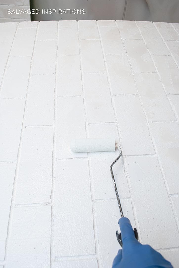 Painting DIY Faux Brick Wall in Bedroom