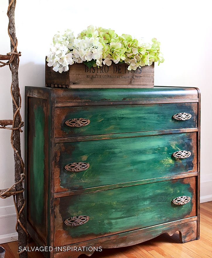 Waterfall Patina Painted Dresser
