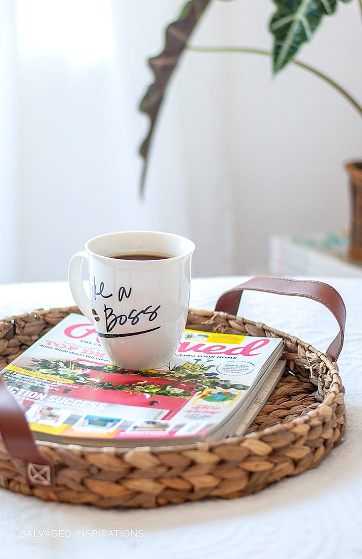Bed Tray w Magazines - Salvaged Inspirations