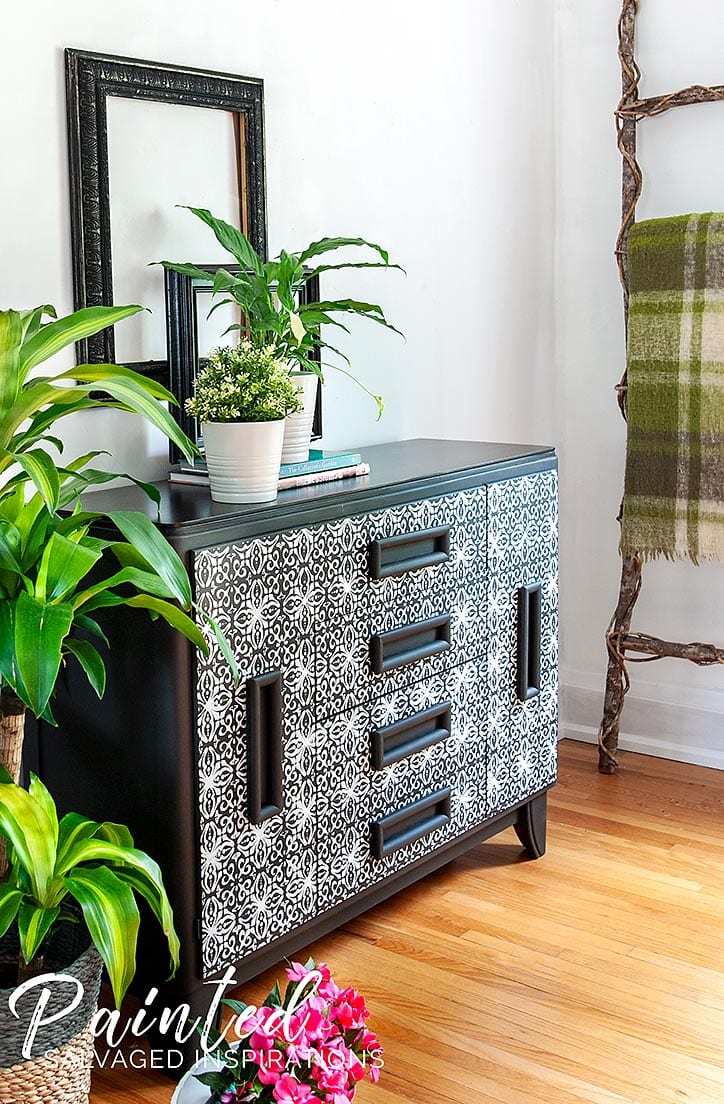 Buffet French Trellis Stenciling Furniture