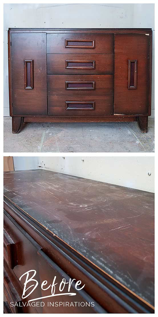 Full Stenciled Buffet - Before