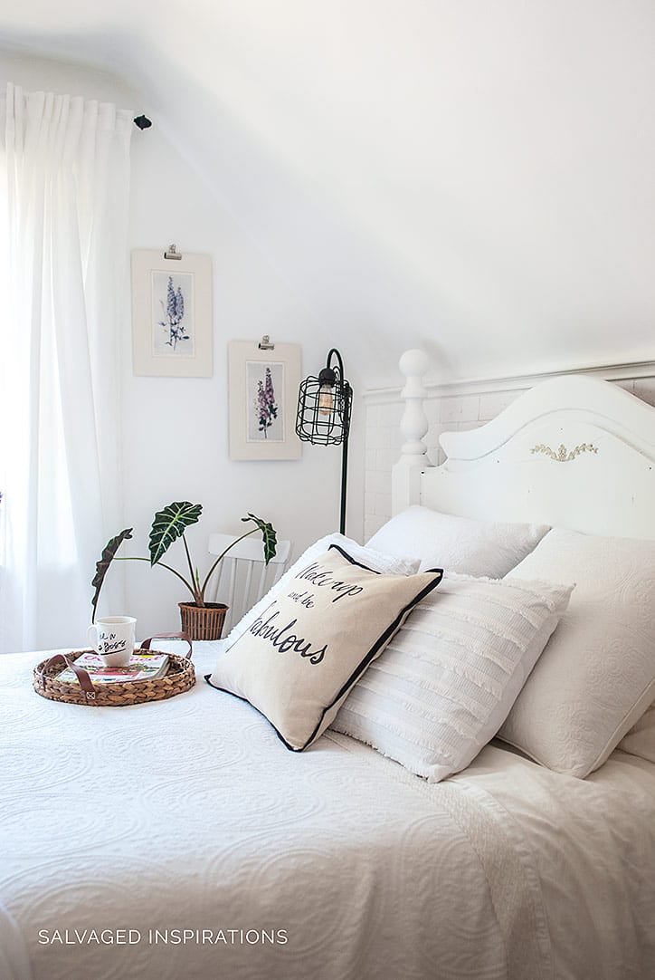 Painted Headboard in Bedroom Reveal