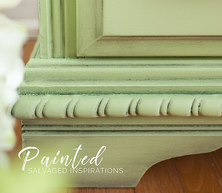 Waxed Farmhouse Green Dresser - Close Up