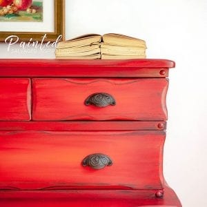 Close Up of Blended Painted Thrift Store Dresser Makeover