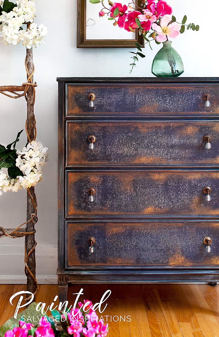 Thrift Store Dresser Makeover Using Gilding Wax