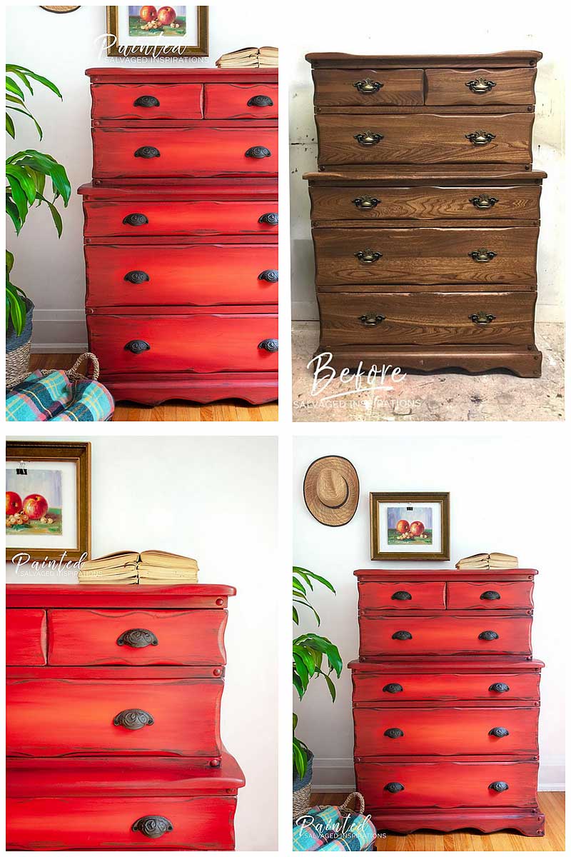 Thrift Store Two Tier Blended Dresser Makeover