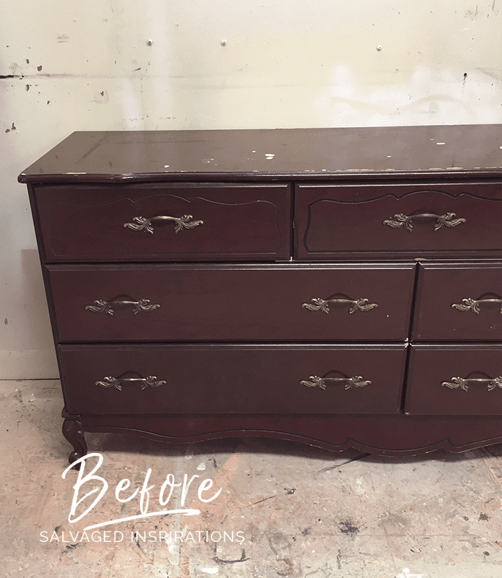 Before - Curb Shopped French Provincial Dresser