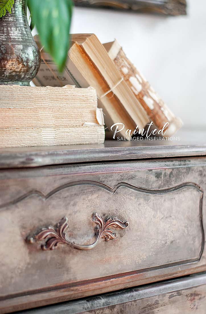 Old World Furniture Finish on Painted French Provincial Dresser