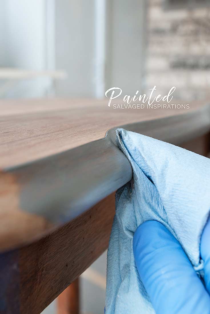 Apply Grey Wood Stain to Table