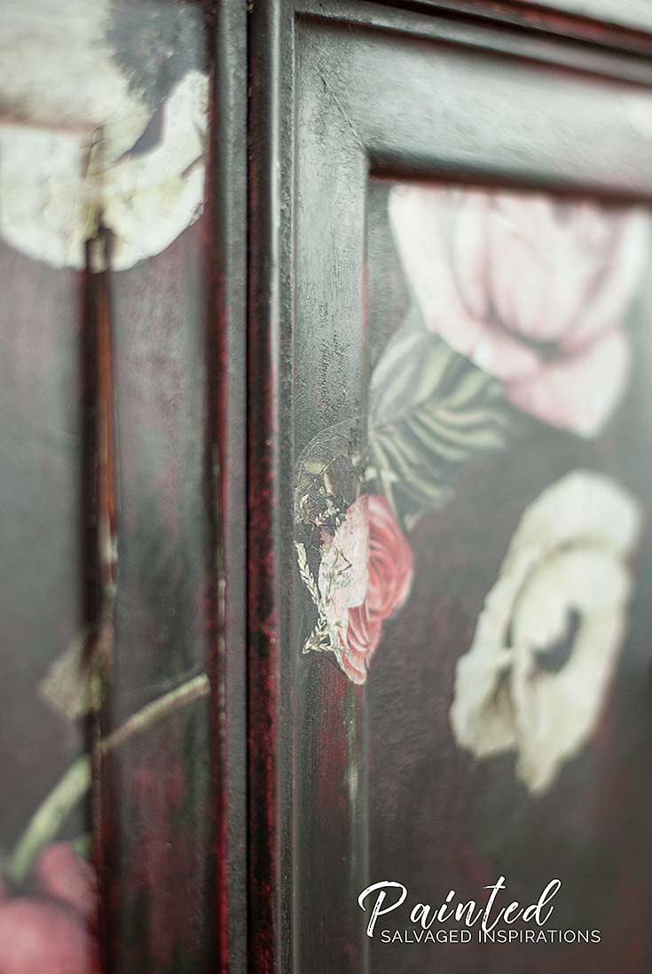 Close Up of Cut Out Floral Transfers