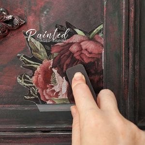 Furniture Transfers Rubs to Upcycled Radio Cabinet