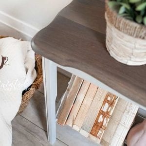 Top View of Painted and Stained MagazineTable