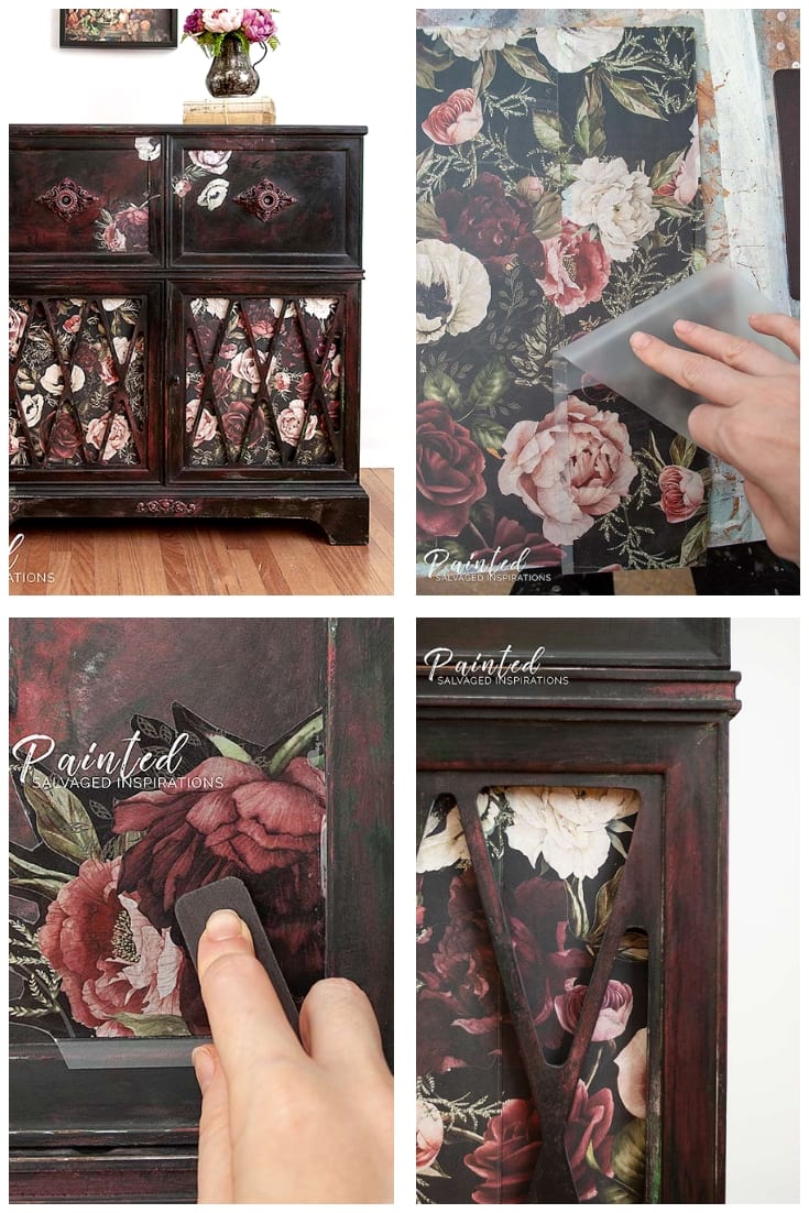 Upcycled Vintage Radio Cabinet w Furniture Transfers