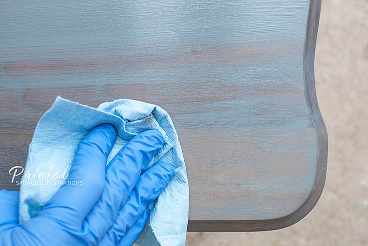 Wiping off Grey Stain - Salvaged Inspirations