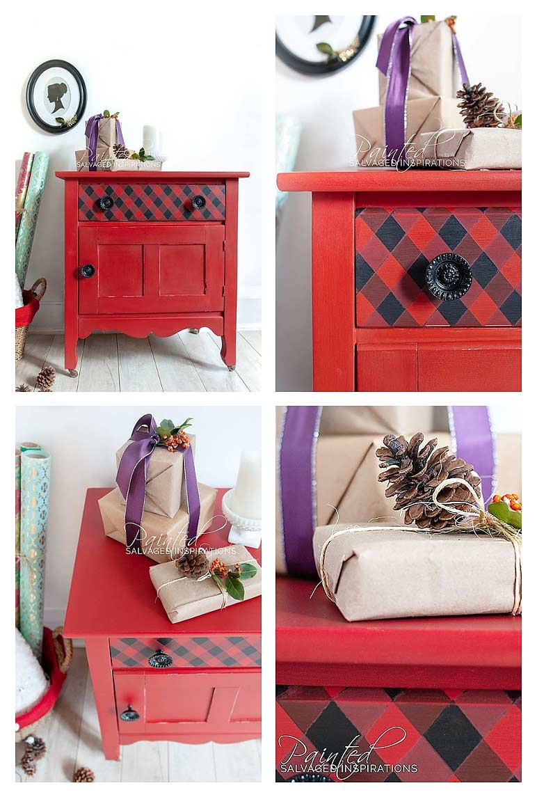 How To Paint Buffalo Plaid on Furniture Collage