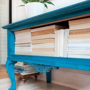 Peacock-Painted-French-Provincial-End-Table