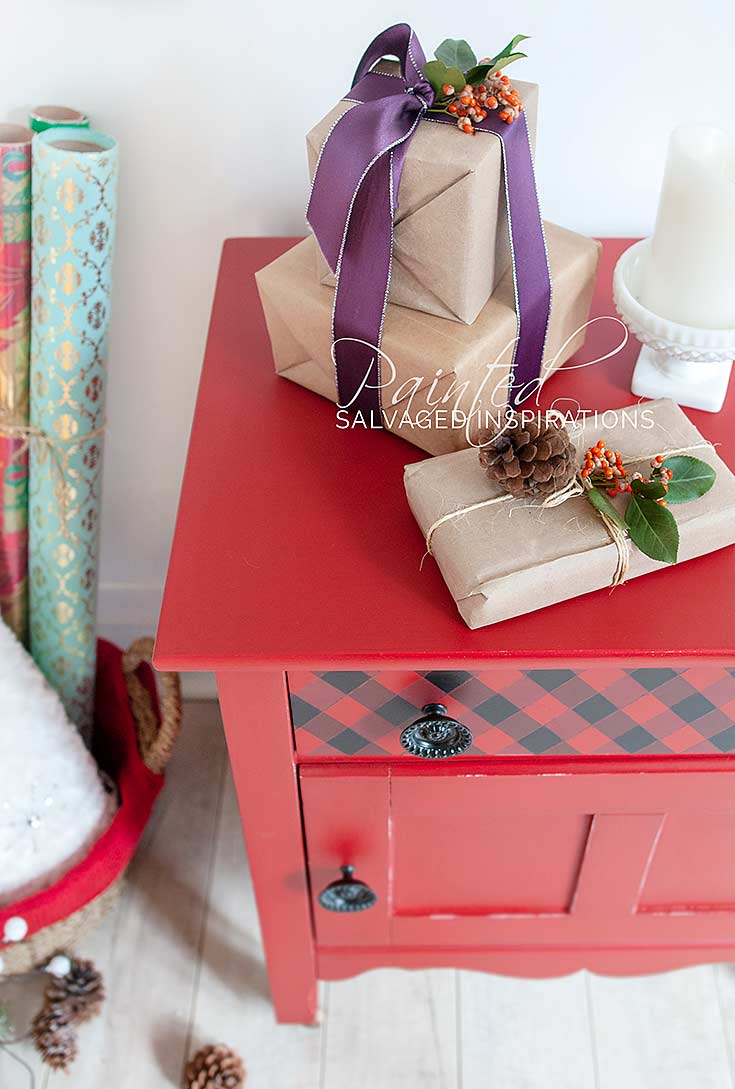 Top View of Buffalo Plaid Drawers