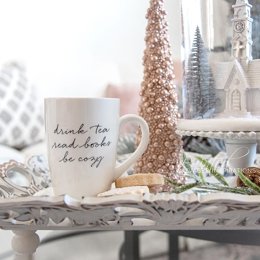 Painted DIY Wood Tray Christmas Makeover