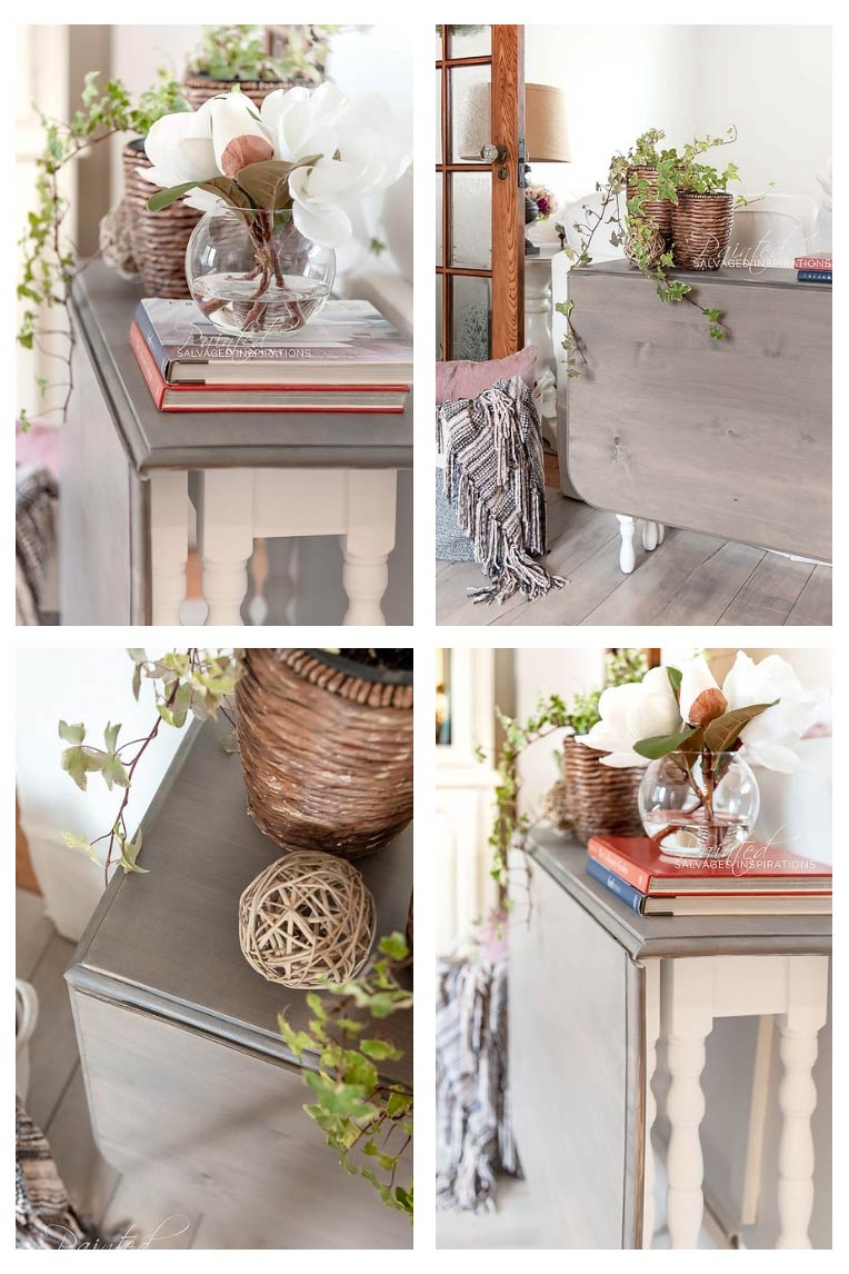 Antique Drop Leaf Table Weathered Wood Makeover
