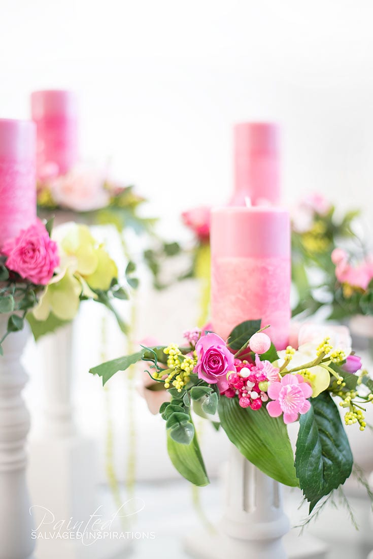 DIY Wood Candles Decorated 4 Valentines Day