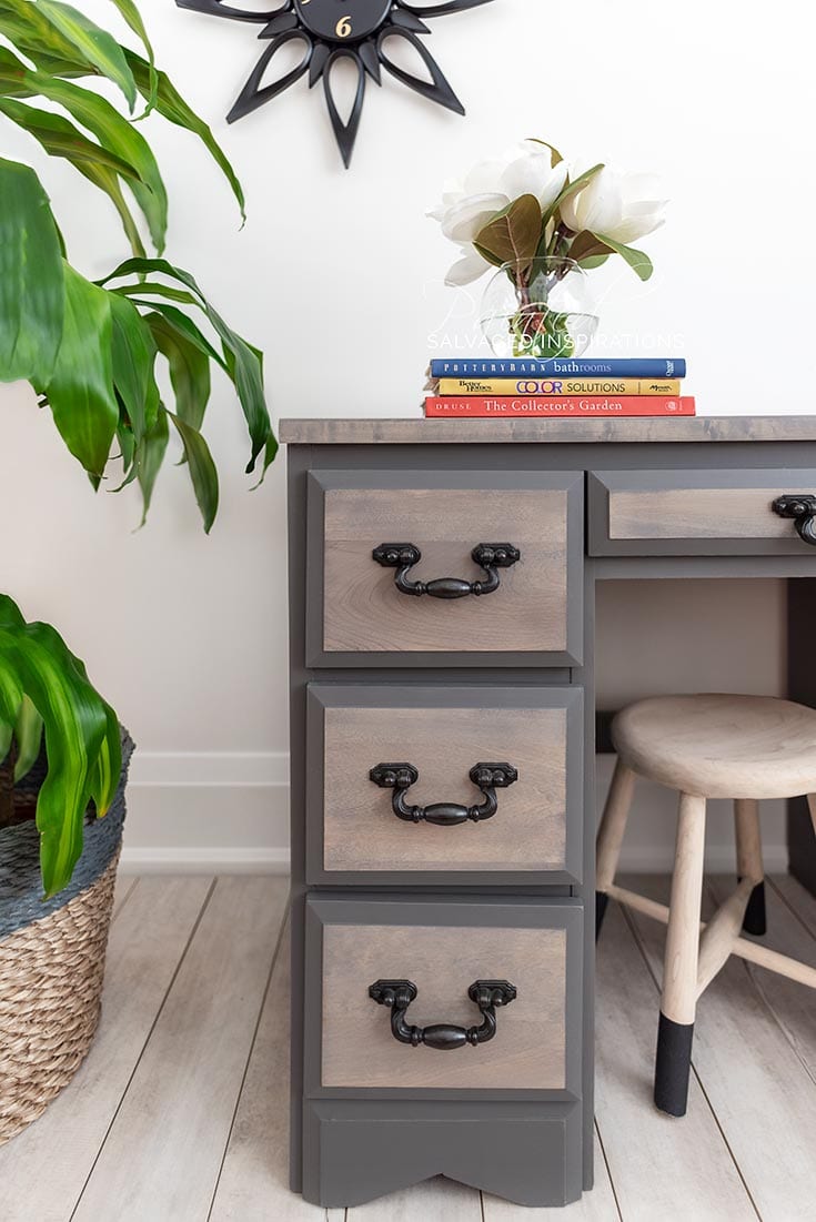 Painted and Stained Old Desk Makeover1