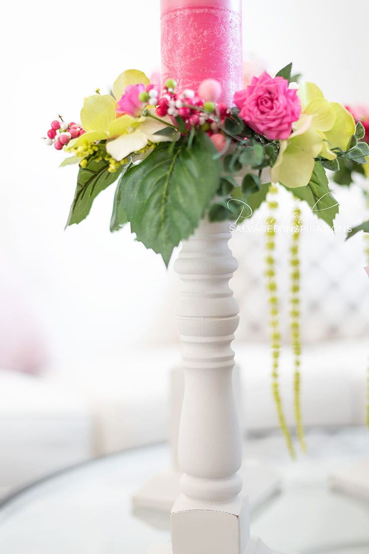 Salvaged Chair Leg into Pillar Candle Holder