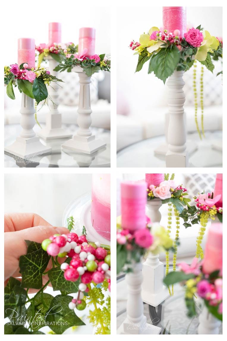 Salvaged Chair Legs To Pillar Candle Holders