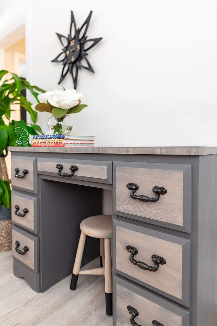 Updating an Old Curbshopped Desk w Paint and Stain
