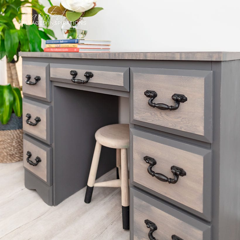 Updating an Old Curbshopped Desk w Paint and StainIG