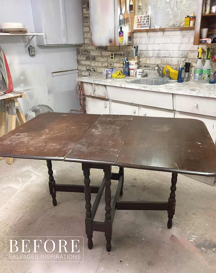 Vintage Gate Table Drop Leaf - Before