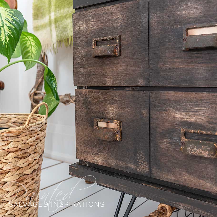 Close Up of Rusted Handles on Apothecary Cabinet