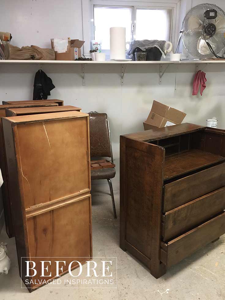 French Country Vintage Writing Desk Before