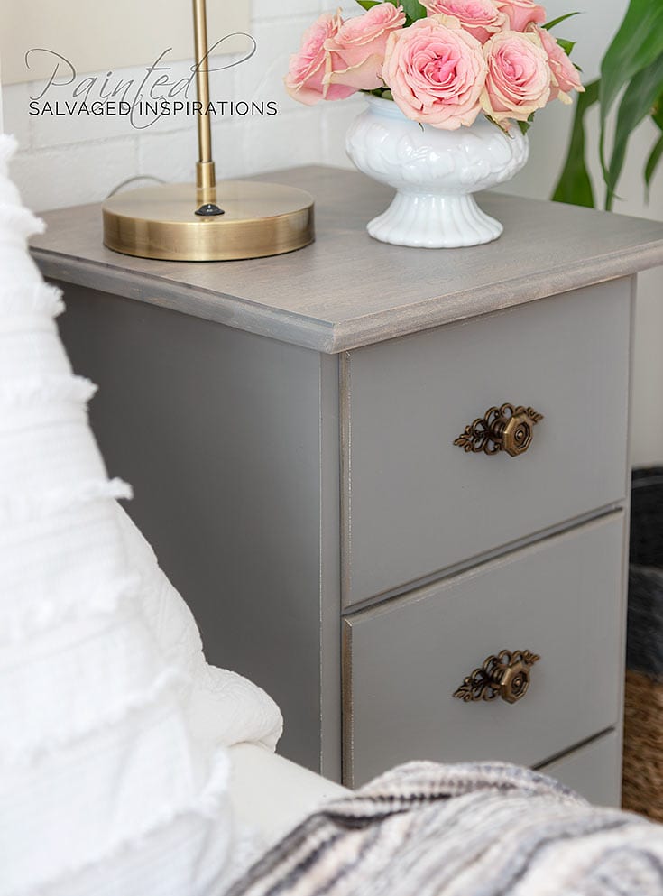 Painted Night Table made from Old Desk