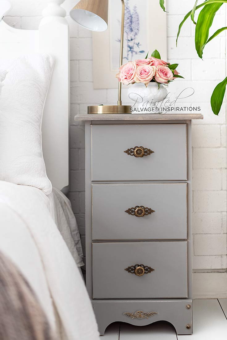 Repurposed Desk into Painted Nightstands