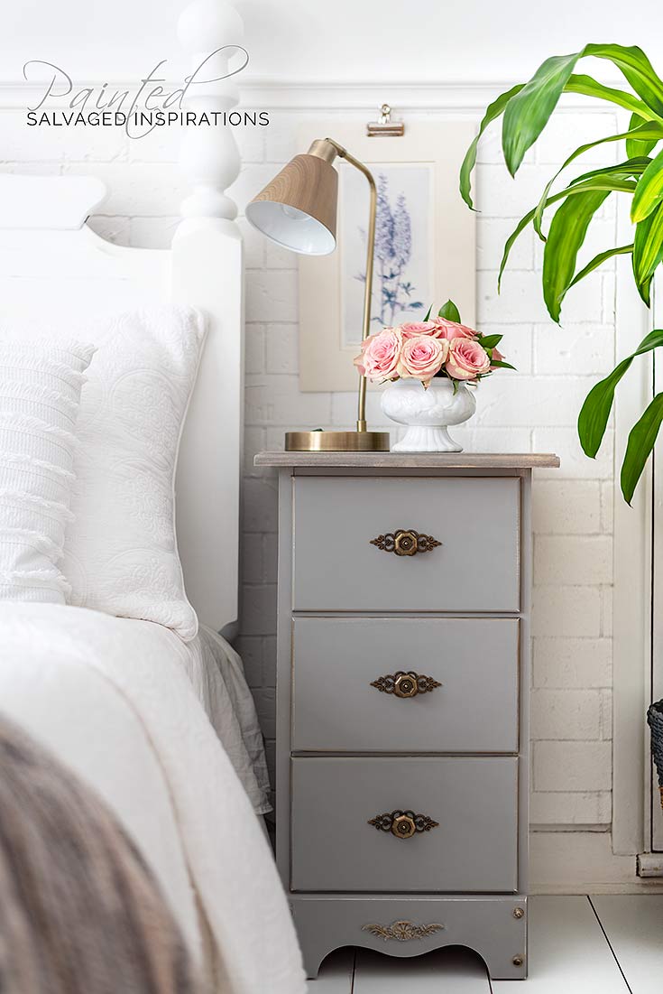 Repurposed Desk to Painted Nightstands