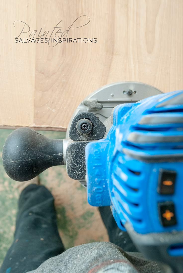 Using Router Tool To Make Reveal on Painted NightTable